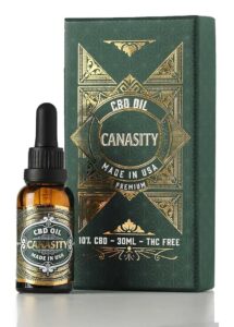 Olio di CBD 10% Canasity ad ampio spettro — flacone da 30 ml e confezione