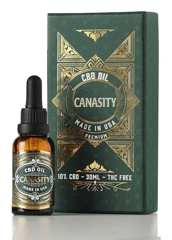 Olio di CBD 10% Canasity ad ampio spettro — flacone da 30 ml e confezione