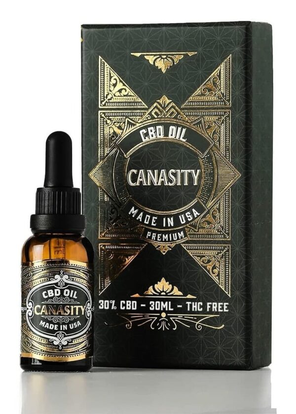 Olio di CBD 30% Canasity ad ampio spettro — flacone da 30 ml e confezione